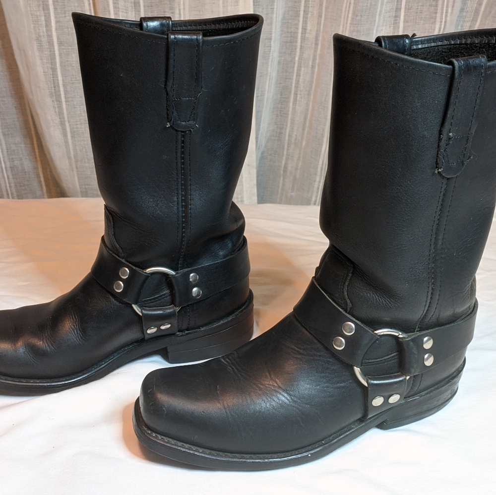 Double H Harness Black Leather Boots 7.5